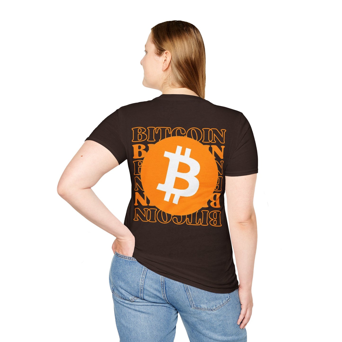 2-sided Bitcoin (BTC) Decentralized Freedom DKcolors Unisex T-Shirt by cypherpunkgear