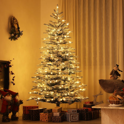 HOMCOM 6.5 ft Pre-Lit Mountain Pine Artificial Christmas Tree