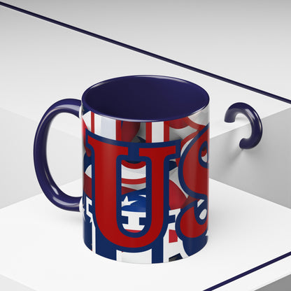 USA! USA! USA RDfont Patriot Accent Mug by cypherpunkgear