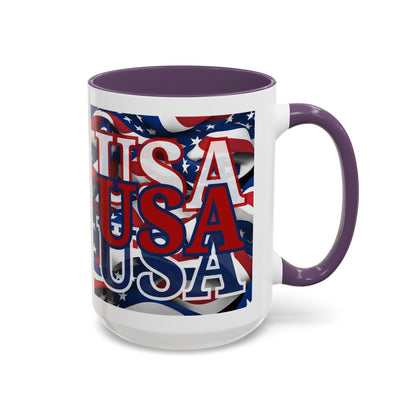 USA Red font Center Patriot Accent Mug by cypherpunkgear.com