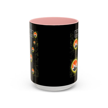 Monero (XMR) don't assume your freedoms are assured Black Accent Mug by cypherpunkgear.com
