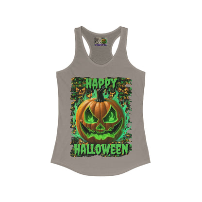 Happy Halloween Green Jack Women's Racerback Tank Top by CreepyCrafts.boo