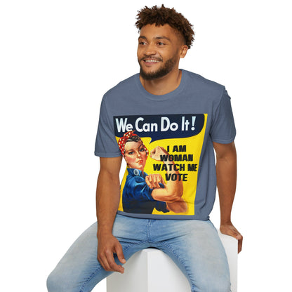 I Am Woman Watch Me Vote Rosie DKcolors Unisex T-Shirt by cypherpunkgear.com