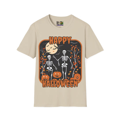Spooktacular Skeletons of Halloween Light colors Unisex T-shirt by CreepyCrafts.boo