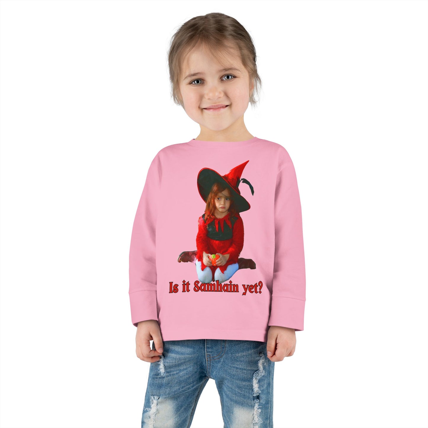 Is it Samhain yet? Toddler Long Sleeve Tee by CreepyCrafts.boo