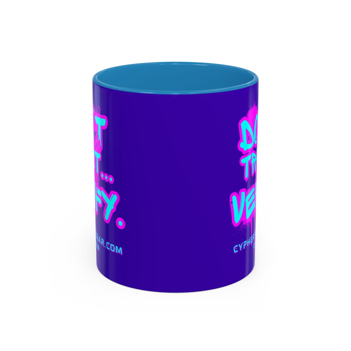 Don't Trust...Verify. Dark Purple Accent Mug by cypherpunkgear.com