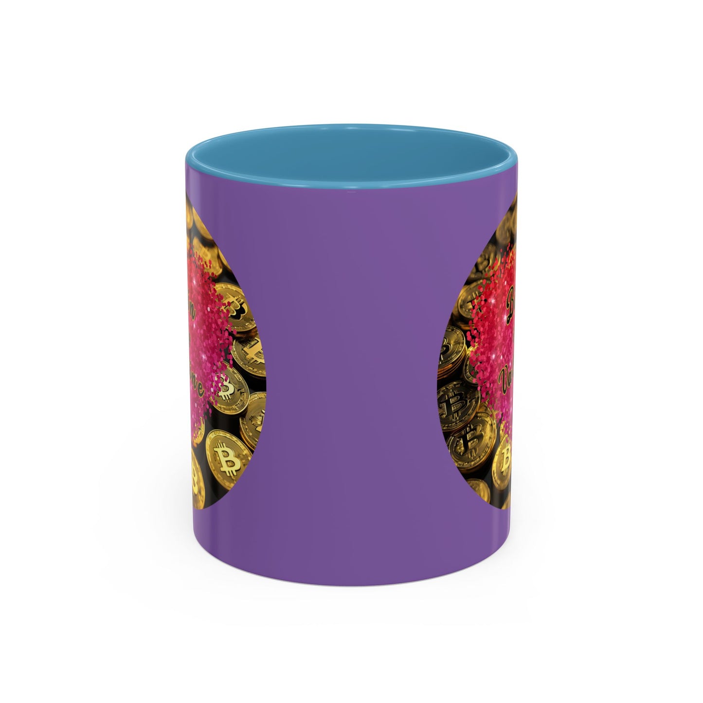 Bitcoin is My Valentine Light Purple Accent Mug by cypherpunkgear.com
