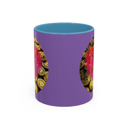 Bitcoin is My Valentine Light Purple Accent Mug by cypherpunkgear.com