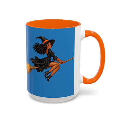 Velvet Vex Blue Accent Mug by CreepyCrafts.boo