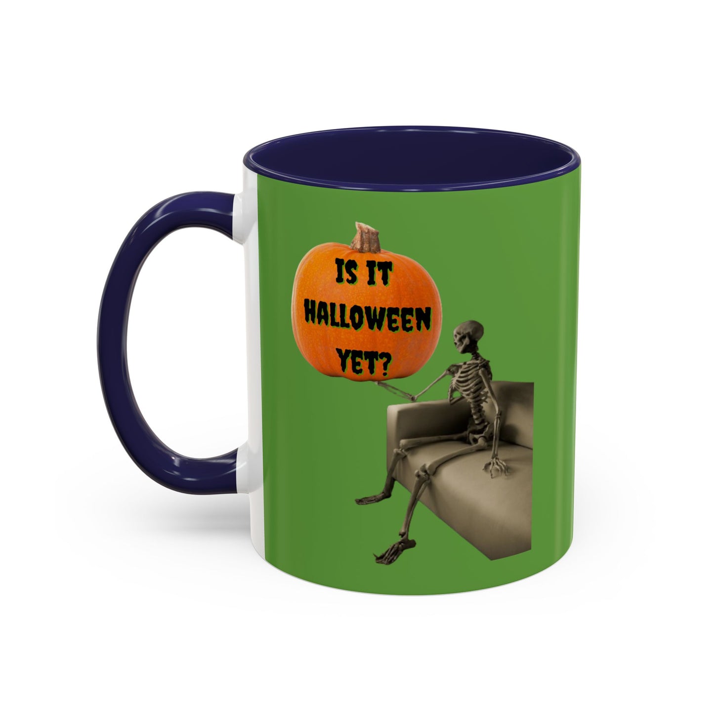 Is it Halloween yet? Skeleton's Pumpkin Accent Mug by CreepyCrafts.boo