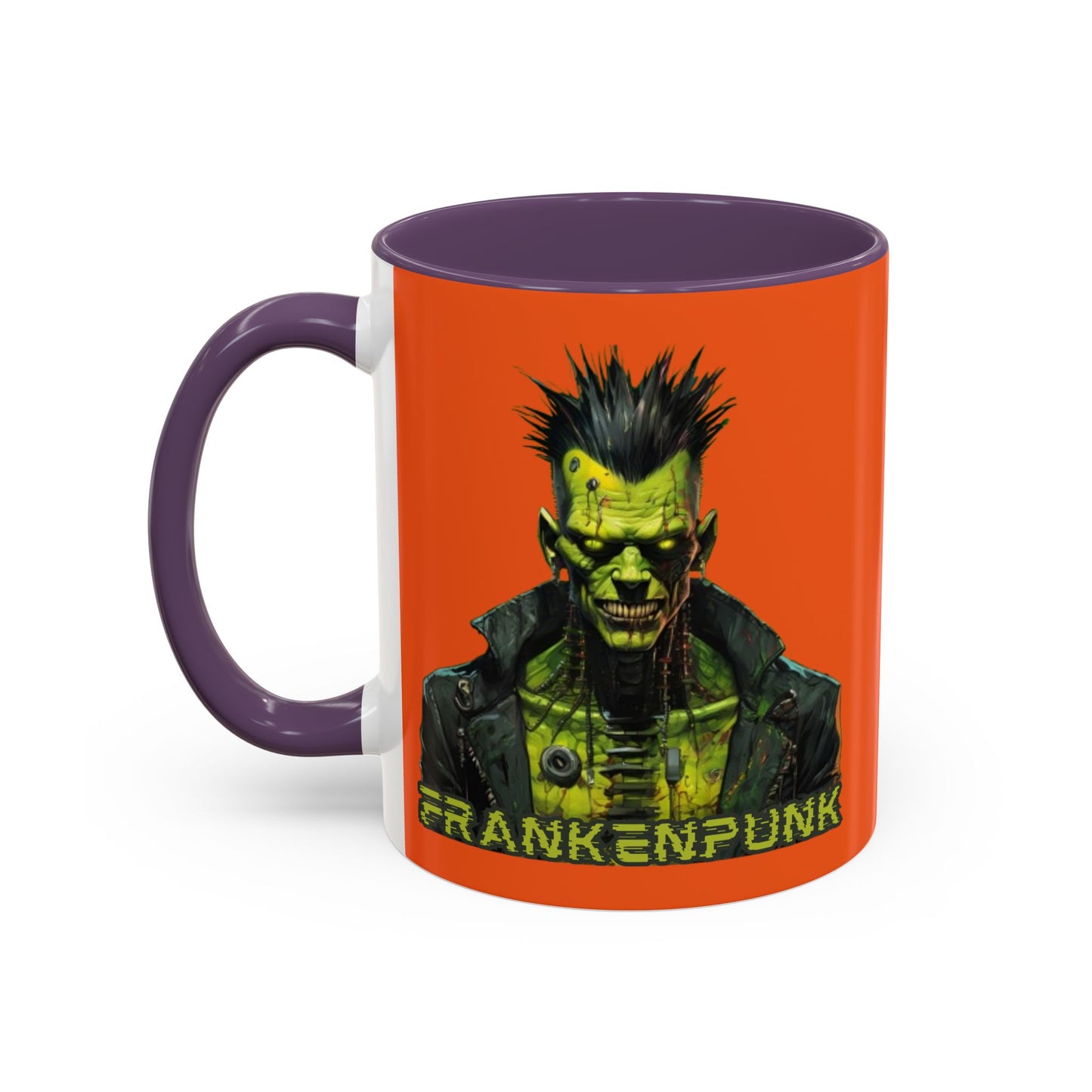 Frankenpunk Orange Accent Mug by CreepyCrafts.boo