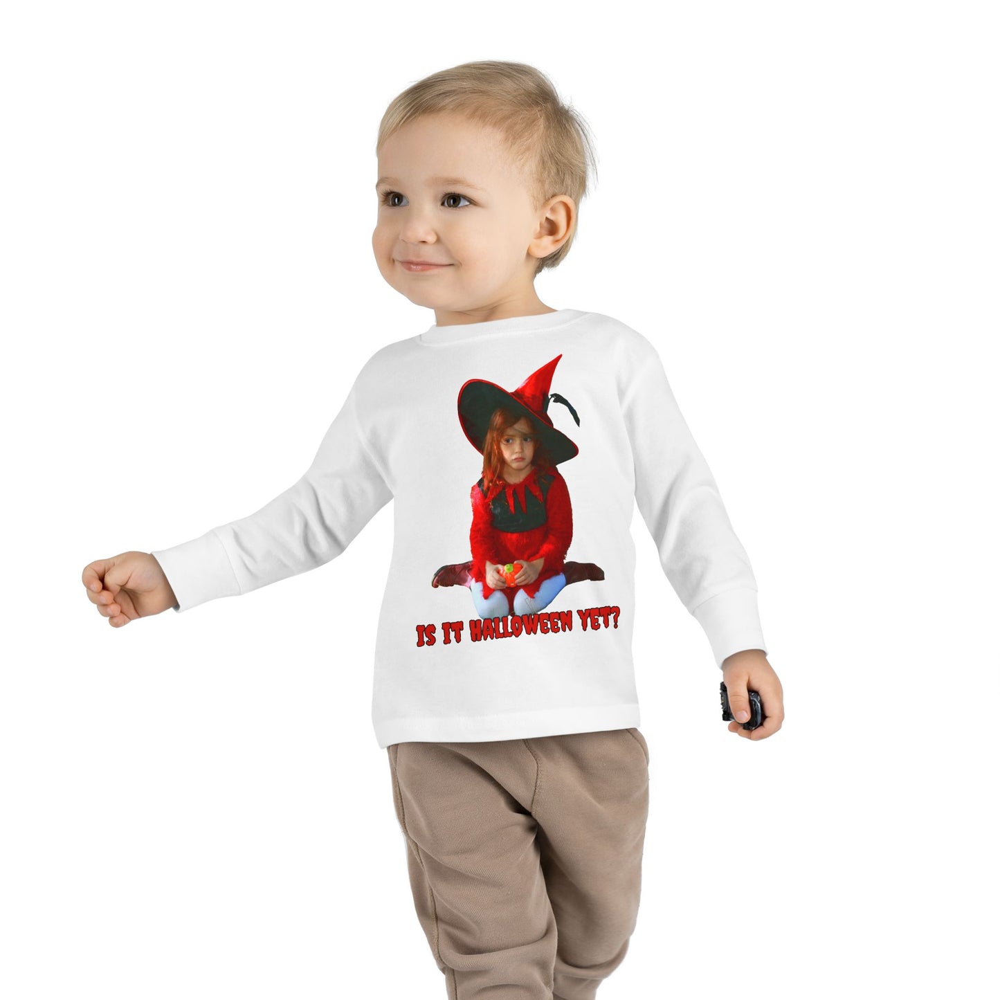 Is it Halloween yet? Toddler Long Sleeve Tee by CreepyCrafts.boo