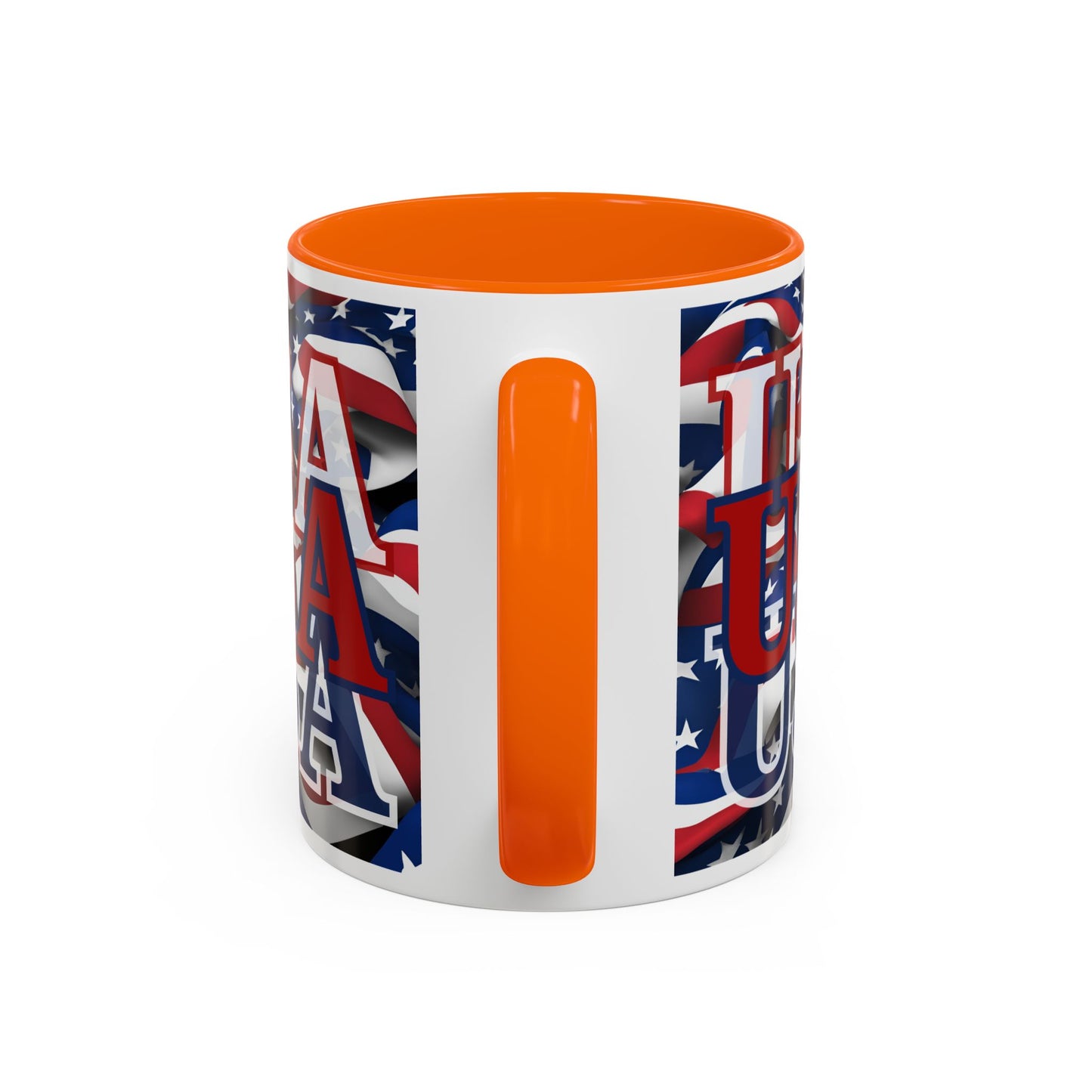 USA Red font Center Patriot Accent Mug by cypherpunkgear.com