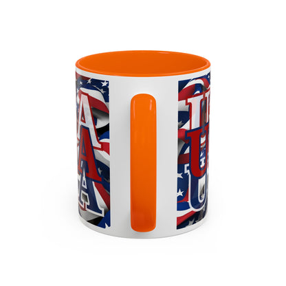 USA Red font Center Patriot Accent Mug by cypherpunkgear.com