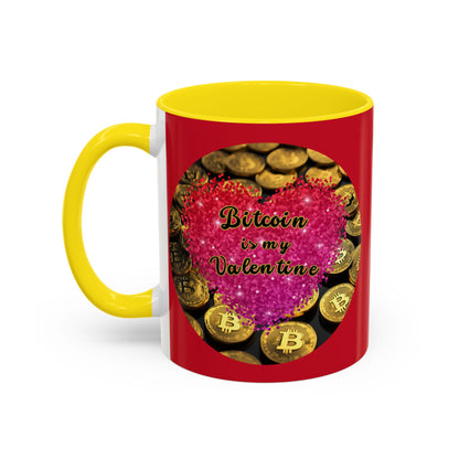 Bitcoin is My Valentine Red Accent Mug by cypherpunkgear.com