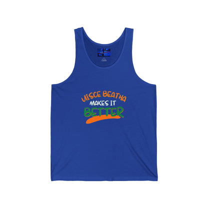Uisce Beatha makes it better OWGfont Unisex Jersey Tank Top by cypherpunkgear.com