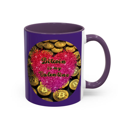 Bitcoin is My Valentine Purple Accent Mug by cypherpunkgear.com