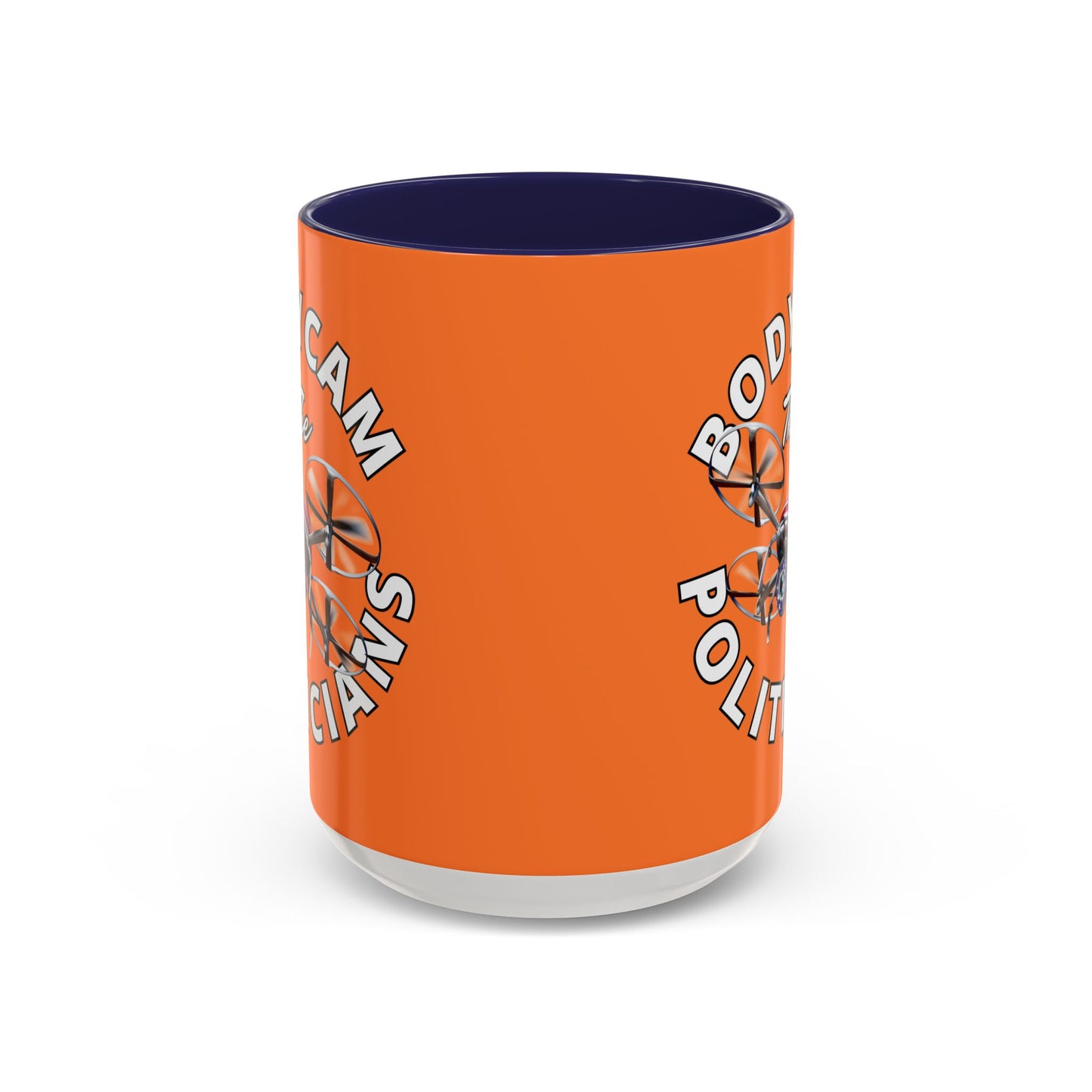 Bodycam the Politicians Drone Orange Accent Mug by cypherpunkgear.com