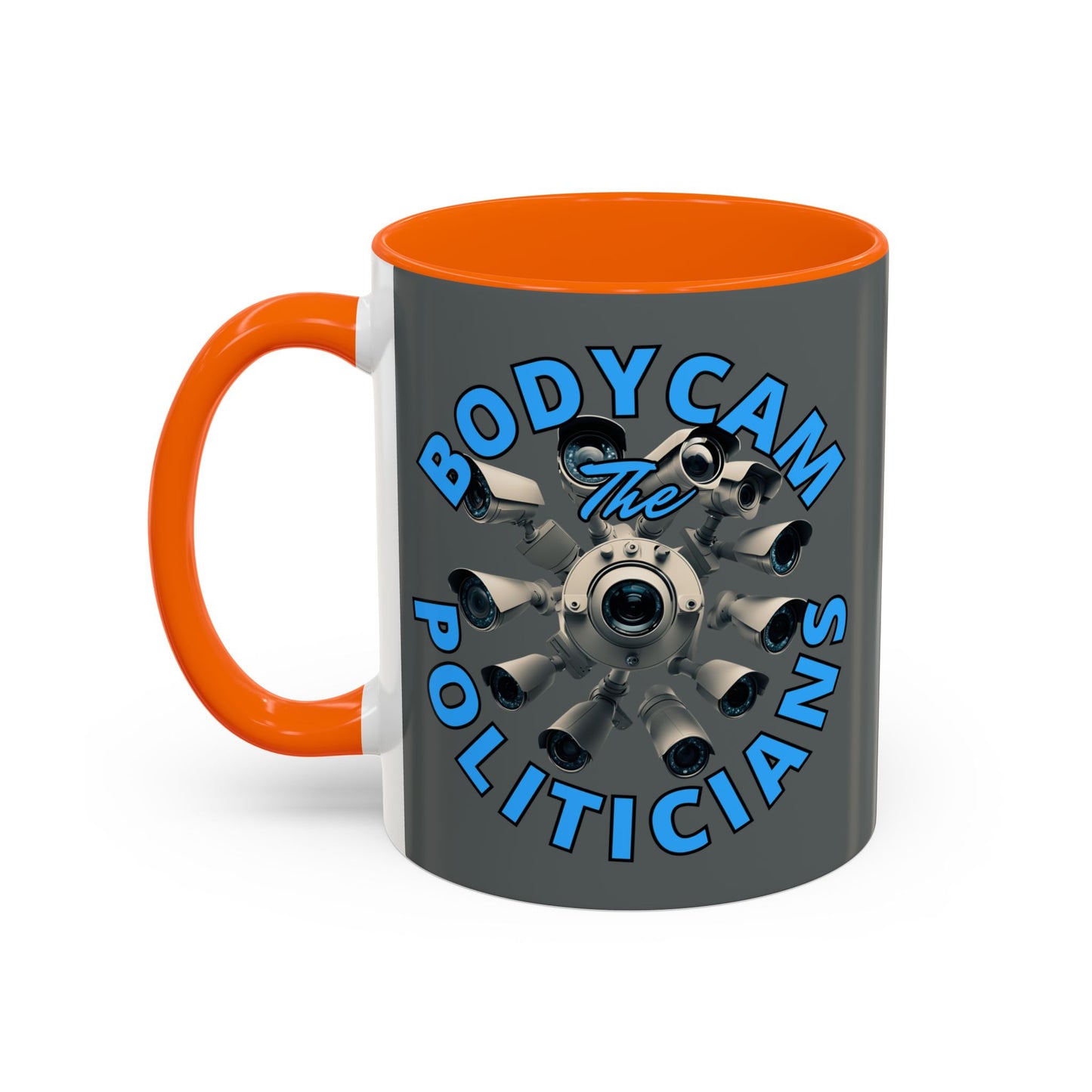 Bodycam the Politicians Cameras Grey Accent Mug by cypherpunkgear.com