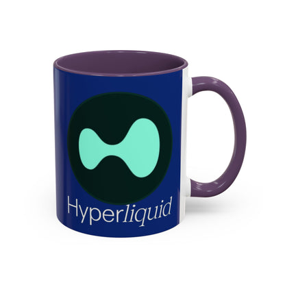 Hyperliquid White font Blue Accent Mug by cypherpunkgear.com
