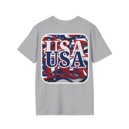 2-sided Red White and BLUE USA Patriot LTcolors Unisex T-Shirt by cypherpunkgear