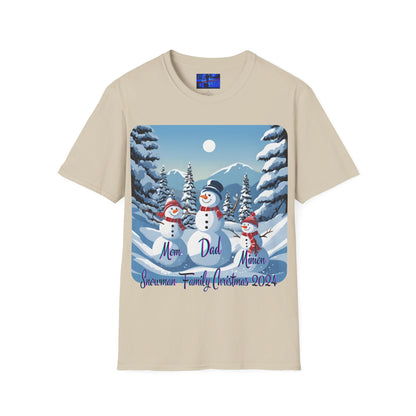 Snowman Family of 3 LTcolors Unisex T-Shirt by cypherpunkgear