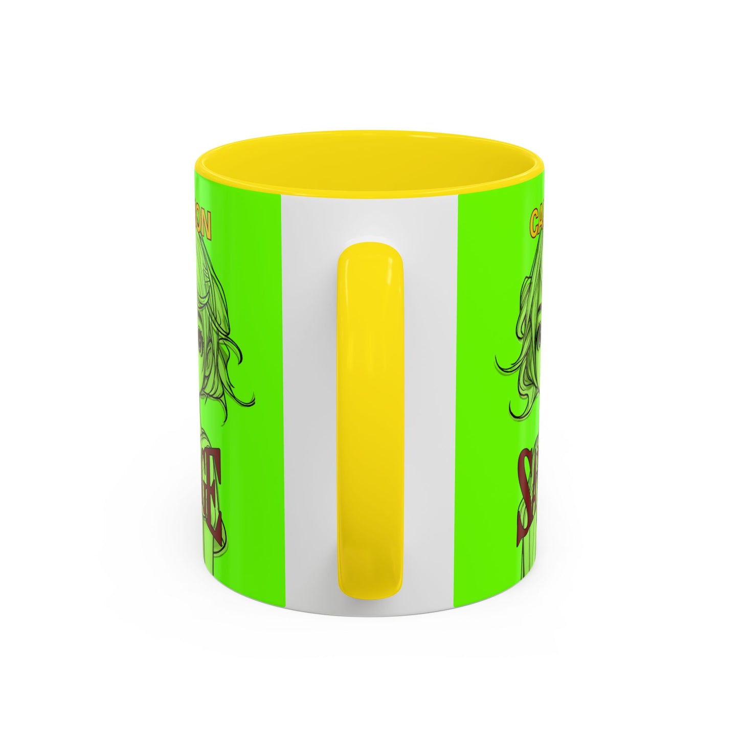 Caution, Savage Light Green Accent Mug by cypherpunkgear.com