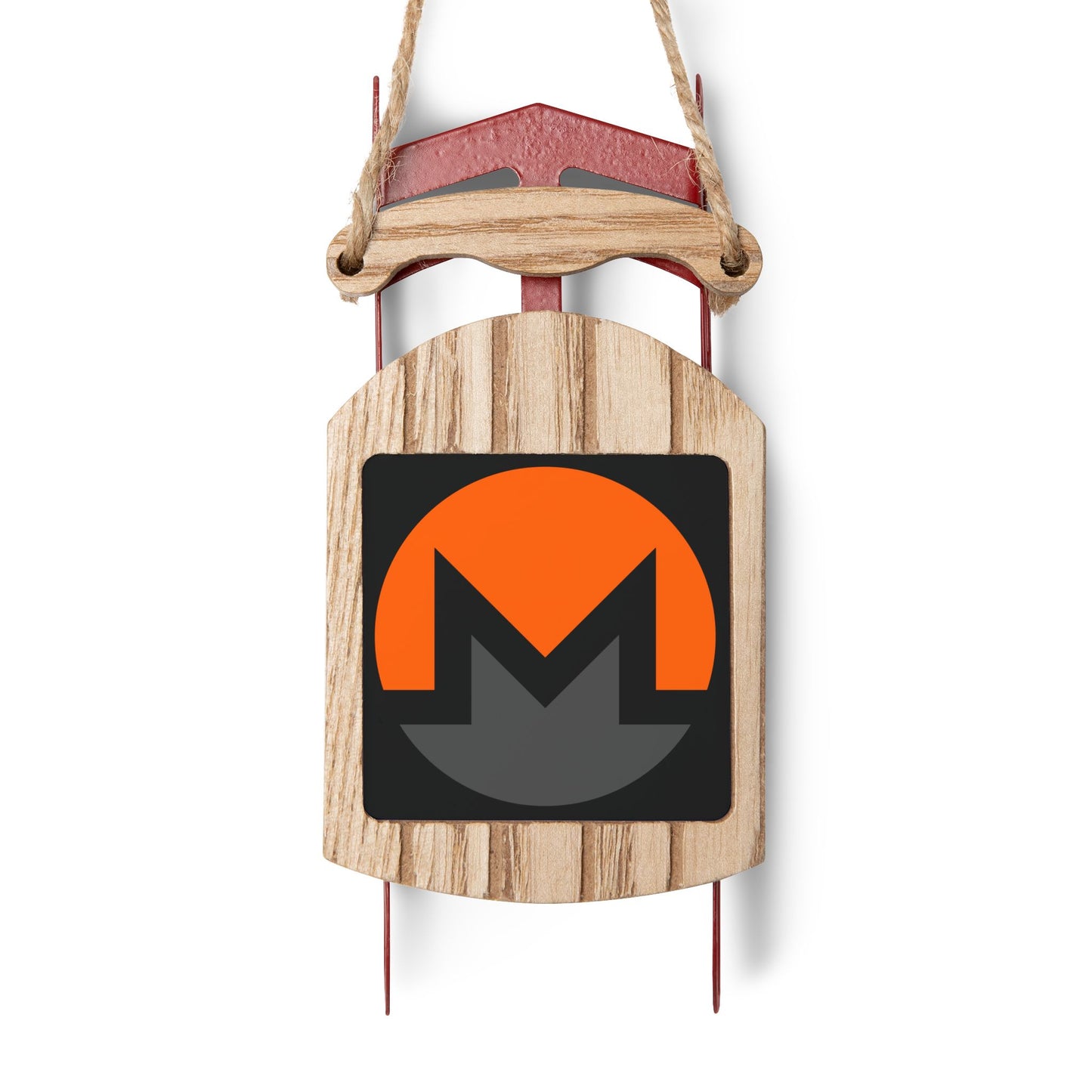 Monero (XMR) Black background Sled Ornament by cypherpunkgear.com