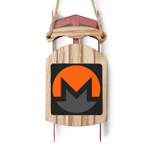 Monero (XMR) Black background Sled Ornament by cypherpunkgear.com