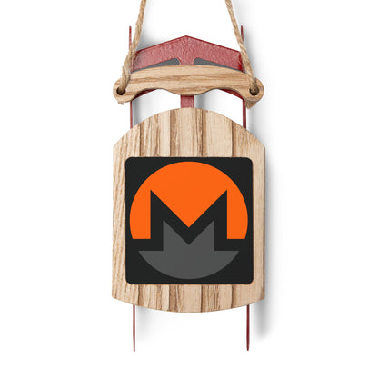 Monero (XMR) Black background Sled Ornament by cypherpunkgear.com