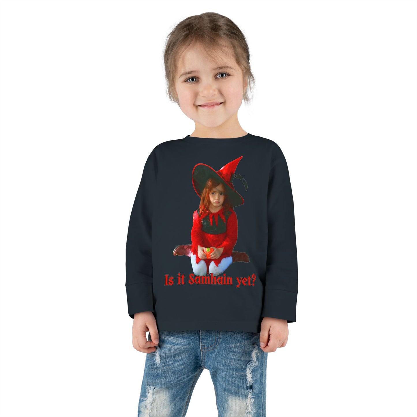 Is it Samhain yet? Toddler Long Sleeve Tee by CreepyCrafts.boo