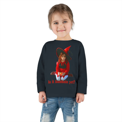 Is it Samhain yet? Toddler Long Sleeve Tee by CreepyCrafts.boo