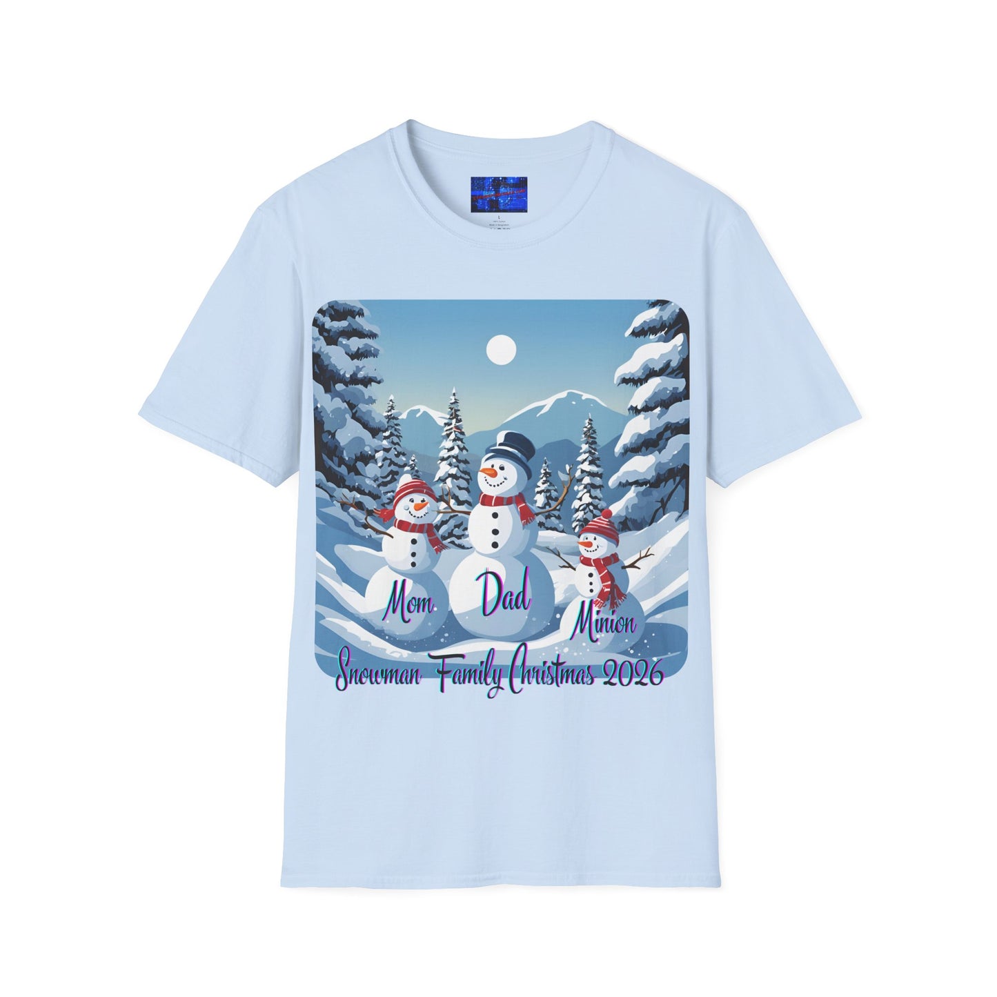 Snowman Family of 3 Light colors Unisex T-Shirt by cypherpunkgear.com