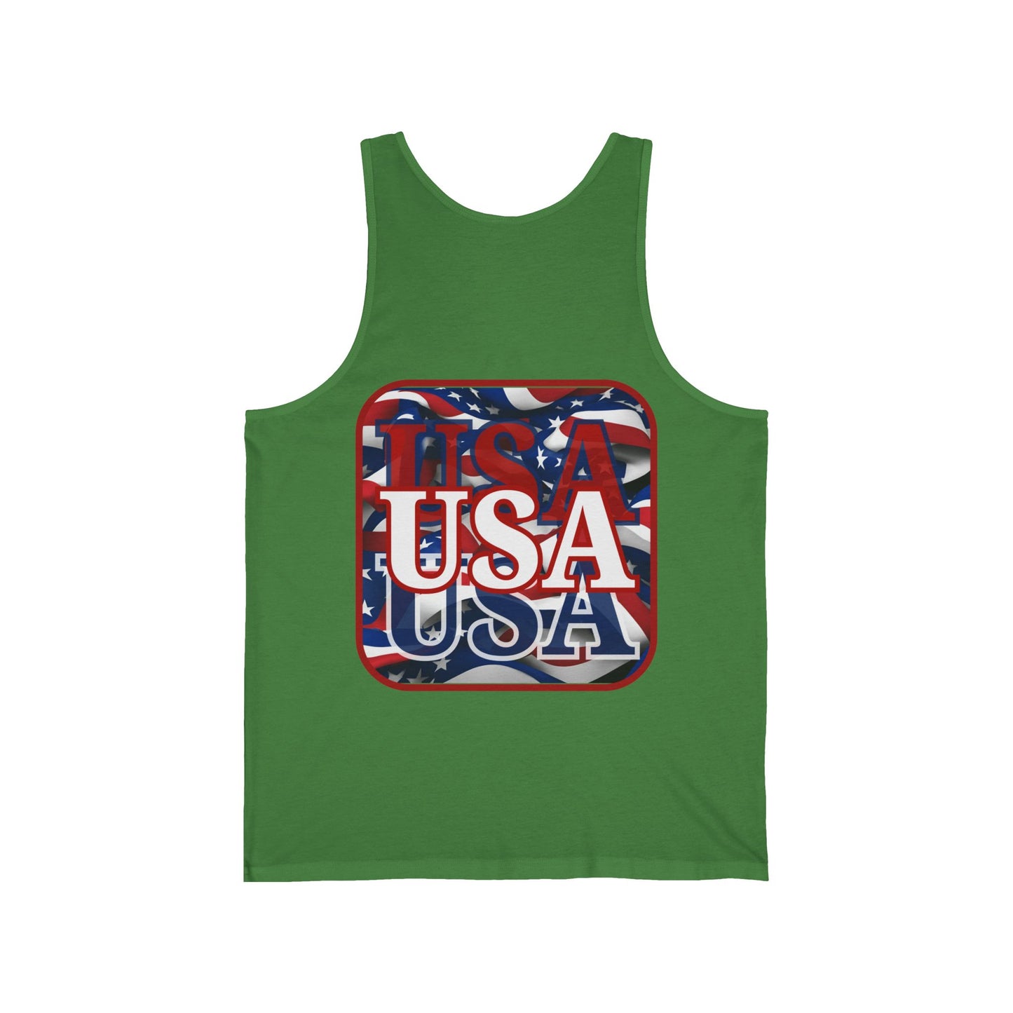 2-sided Red WHITE and Blue USA Patriot Unisex Jersey Tank Top by cypherpunkgear