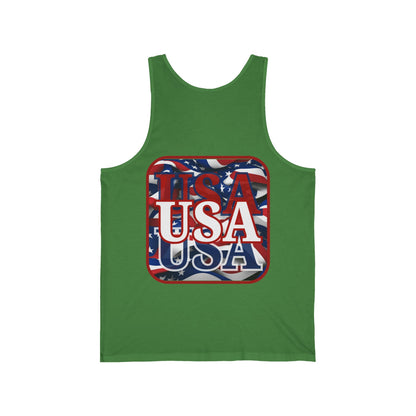 2-sided Red WHITE and Blue USA Patriot Unisex Jersey Tank Top by cypherpunkgear