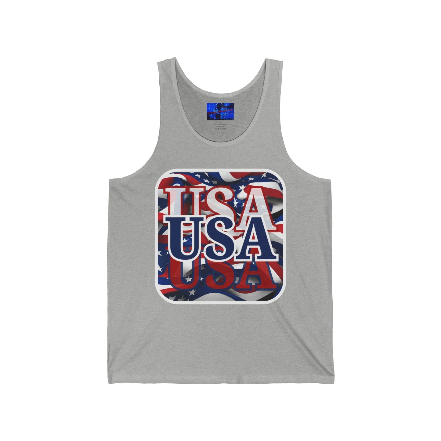 Red White and BLUE USA Patriot Unisex Jersey Tank Top by cypherpunkgear