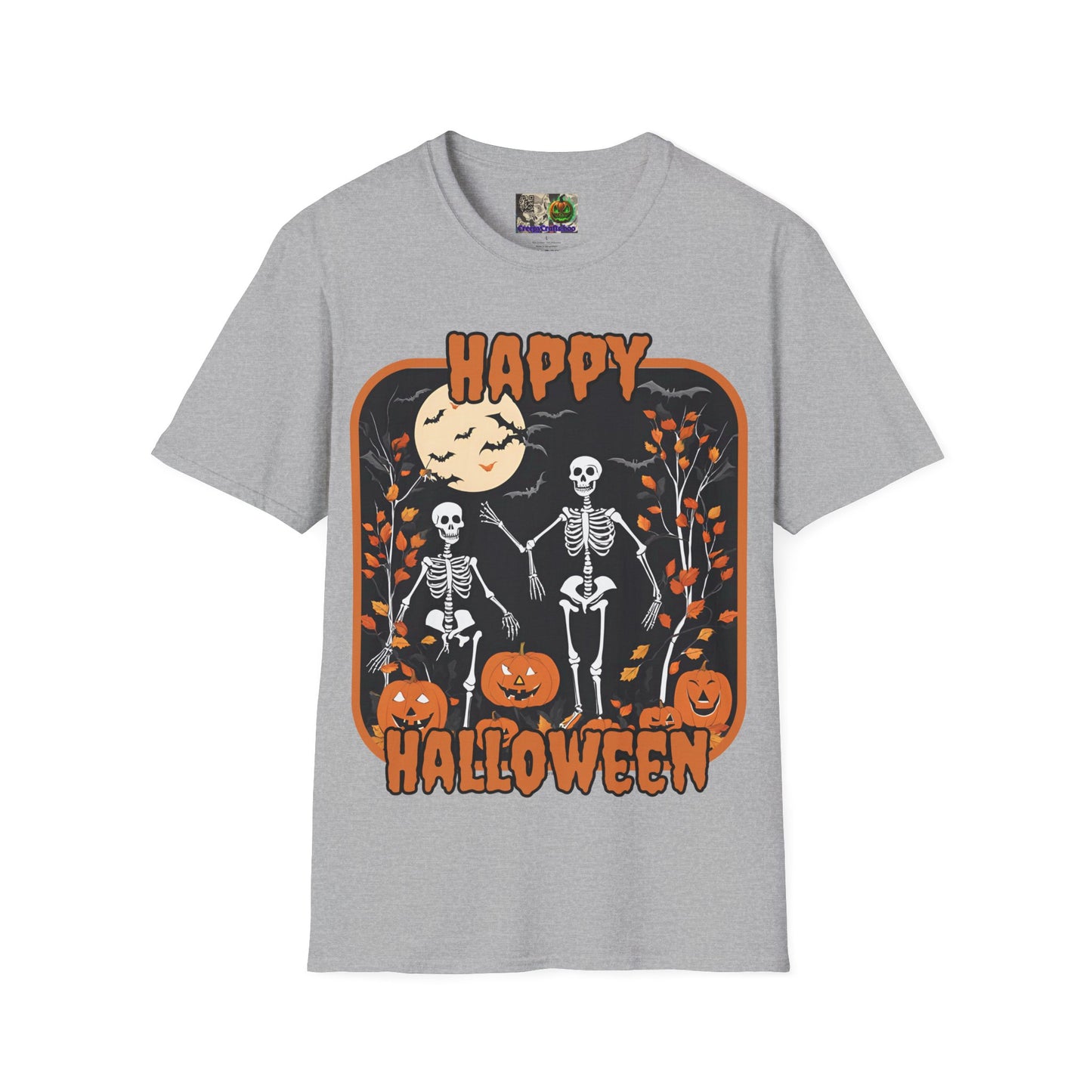 Spooktacular Skeletons of Halloween Light colors Unisex T-shirt by CreepyCrafts.boo