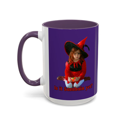 Is it Samhain yet? Dark Purple Accent Mug by CreepyCrafts.boo