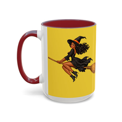 Velvet Vex Yellow Accent Mug by CreepyCrafts.boo