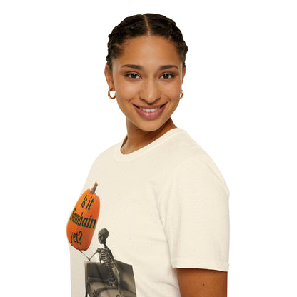 Is it Samhain yet? Skeleton's Pumpkin Light colors Unisex T-Shirt by CreepyCrafts.boo