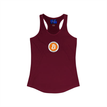 2-sided, Bitcoin (BTC) Decentralized Freedom Women's Racerback Tank Top by cypherpunkgear.com