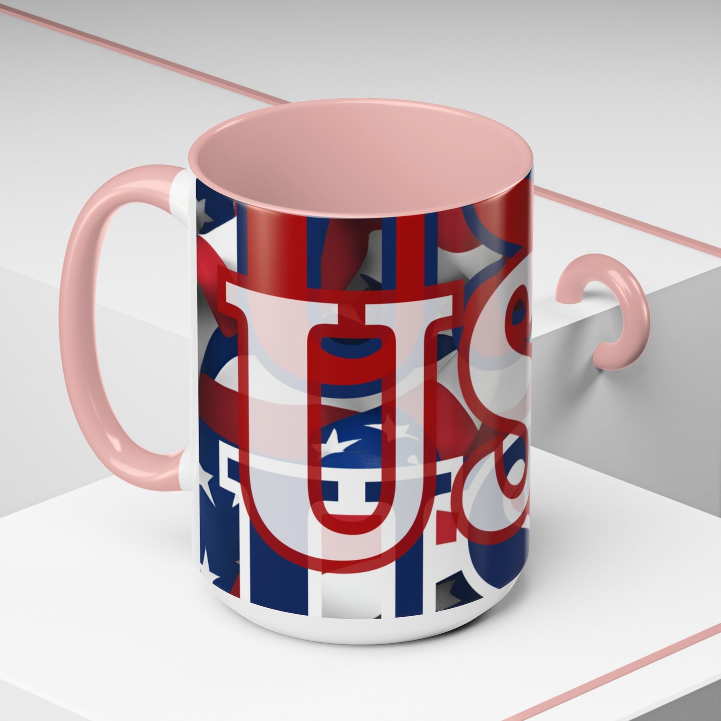 USA! USA! USA WHfont Patriot Accent Mug by cypherpunkgear