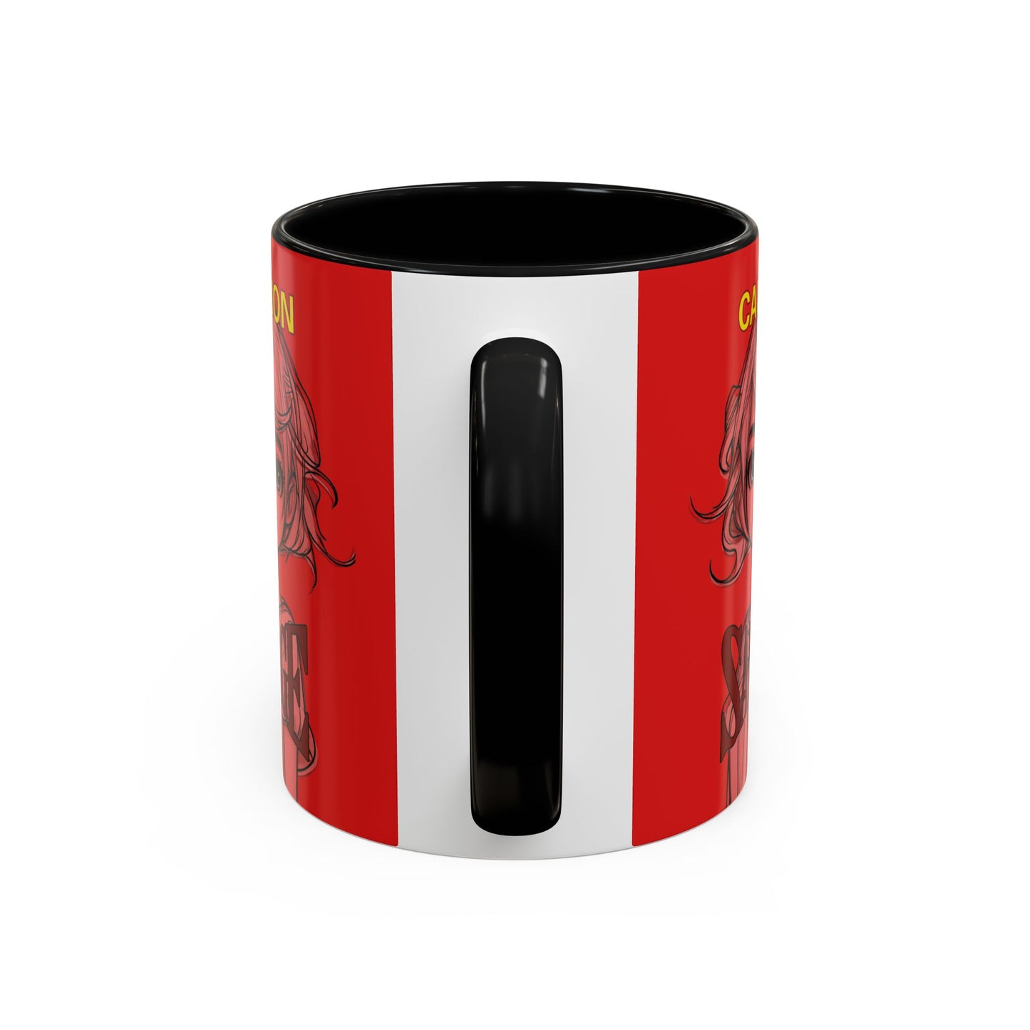 Caution, Savage Red Accent Mug by cypherpunkgear.com