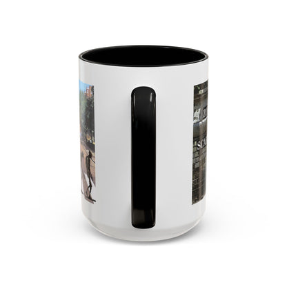 2-sided, Scabby Road White Accent Mug by CreepyCrafts.boo