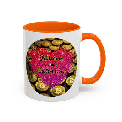 Bitcoin is My Valentine White Accent Mug by cypherpunkgear.com