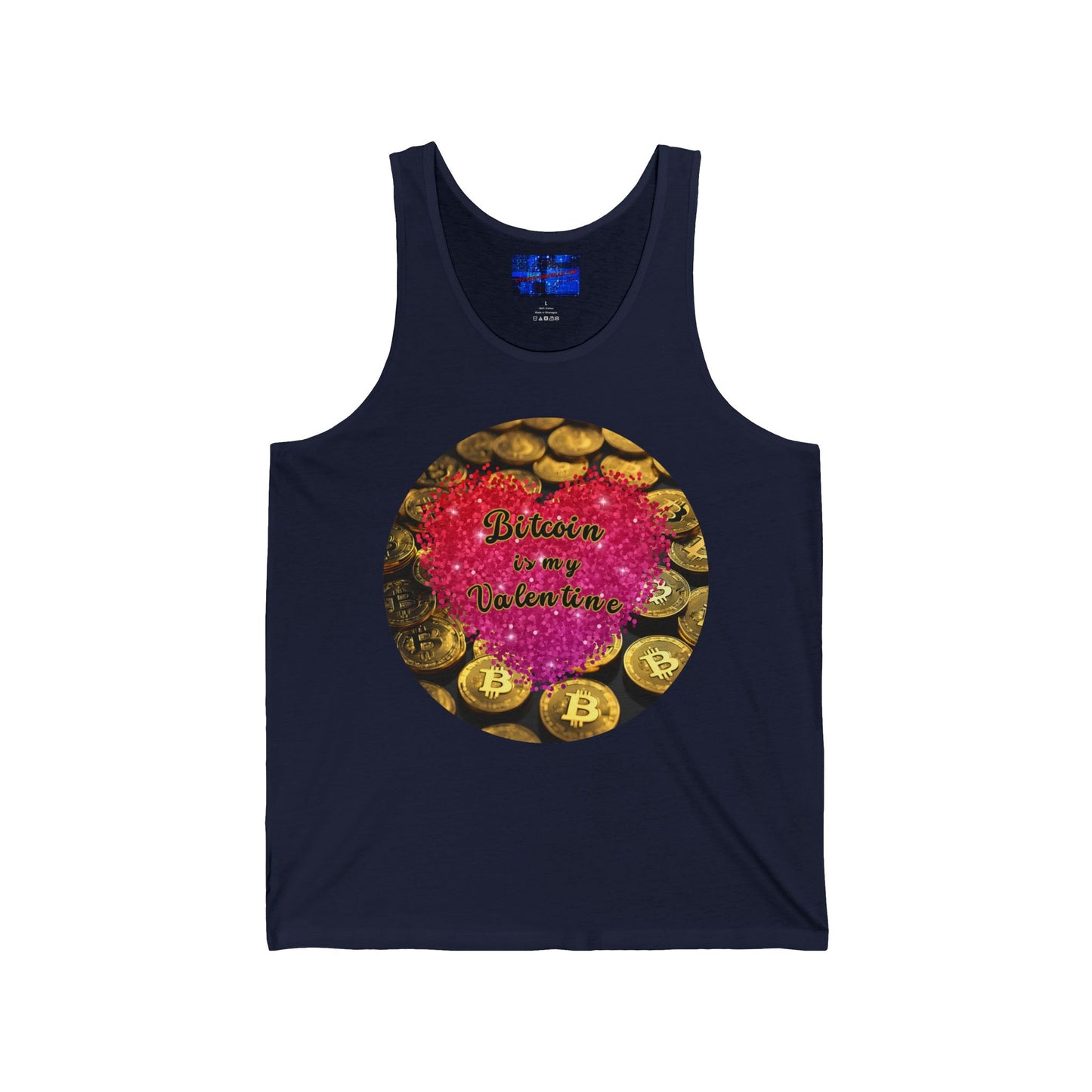 Bitcoin is My Valentine Unisex Jersey Tank Top by cypherpunkgear.com