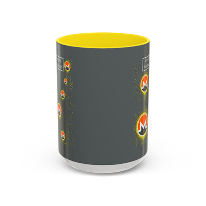 Monero (XMR) don't assume your freedoms are assured Grey Accent Mug by cypherpunkgear.com