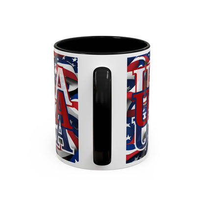 USA Red font Center Patriot Accent Mug by cypherpunkgear.com