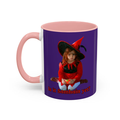 Is it Samhain yet? Dark Purple Accent Mug by CreepyCrafts.boo