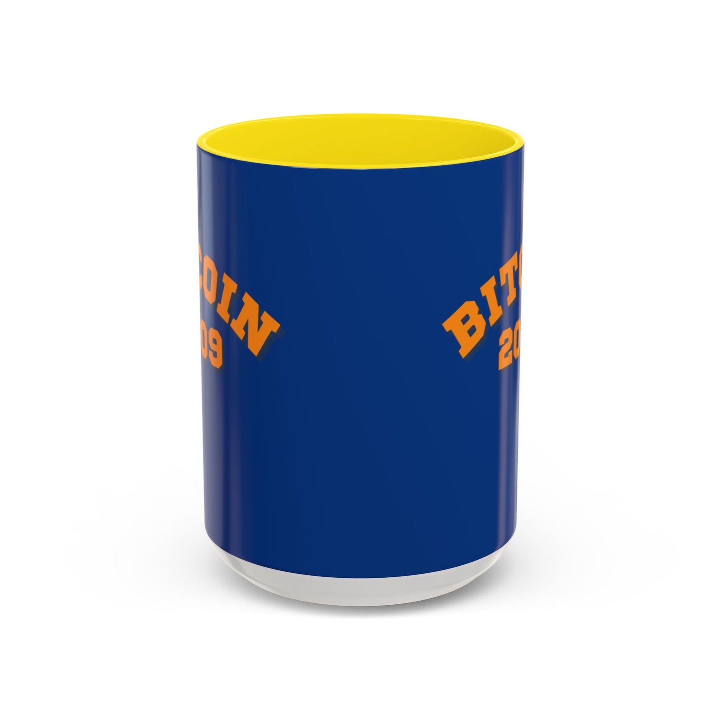 Bitcoin 2009 Dark Blue Accent Mug by cypherpunkgear.com